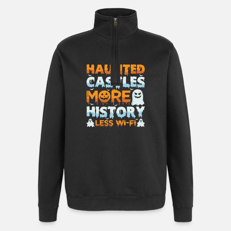 Geisterjäger Halloween Englisch Spruch - Quarter-Zip-Sweatshirt - Schwarz