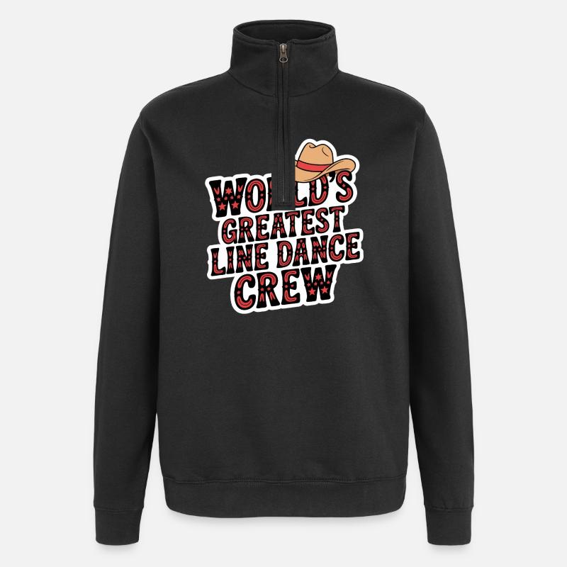 Weltbeste Line Dance Crew - Quarter-Zip-Sweatshirt - Schwarz
