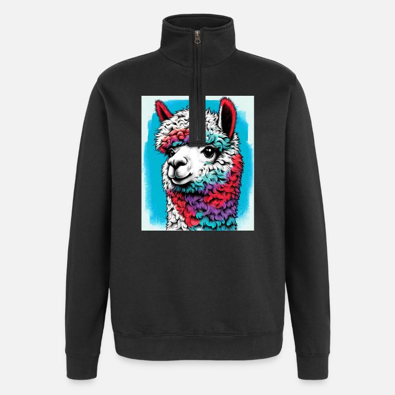 Alpaka - Quarter-Zip-Sweatshirt - Schwarz