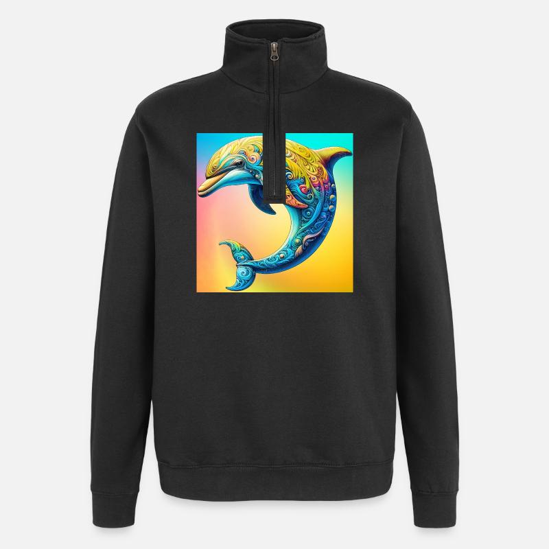 dauphin - Sweat à zip 1/4 - noir