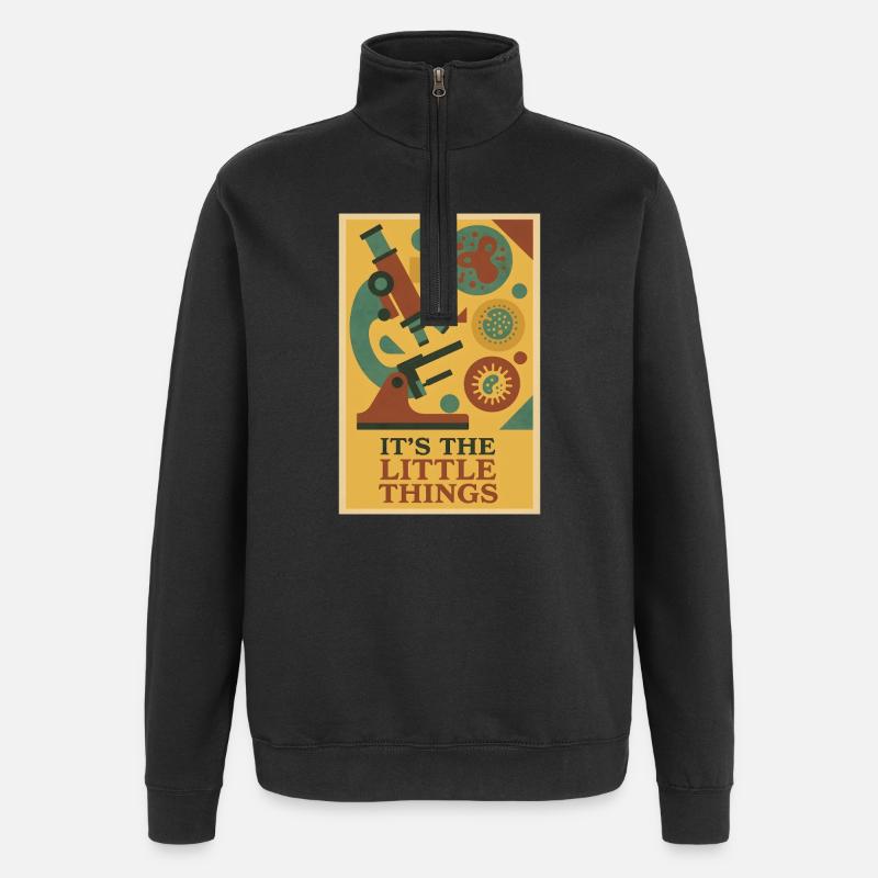The Little Things | Microbiology Microscope - Quarter-Zip Sweatshirt - black