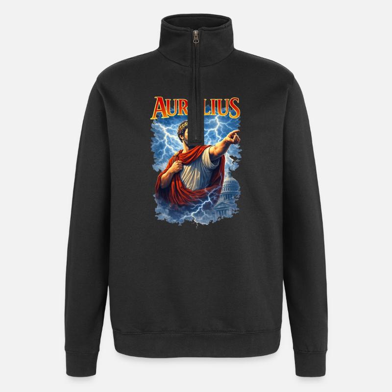 Portrait de Marc Aurèle - Sweat à zip 1/4 - noir