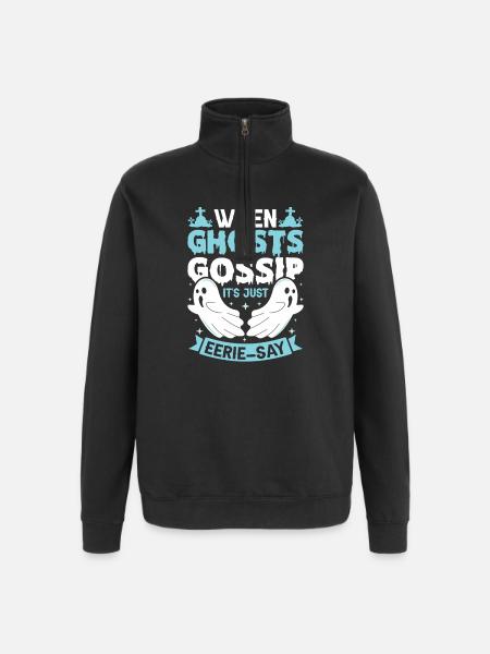 Ghost Hunter Halloween English Saying - Quarter-Zip Sweatshirt - black