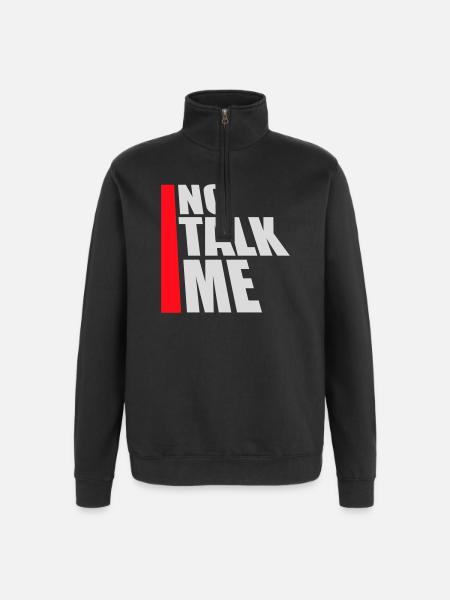 Pas de discours introverti antisocial drôle - Sweat à zip 1/4 - noir