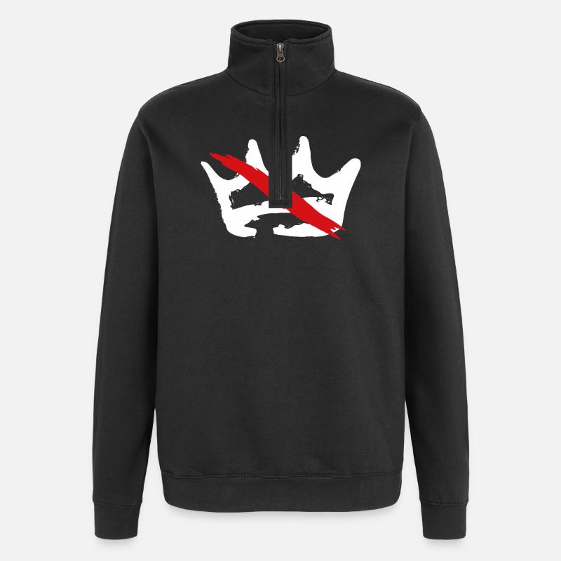 Kein König - Quarter-Zip-Sweatshirt - Schwarz
