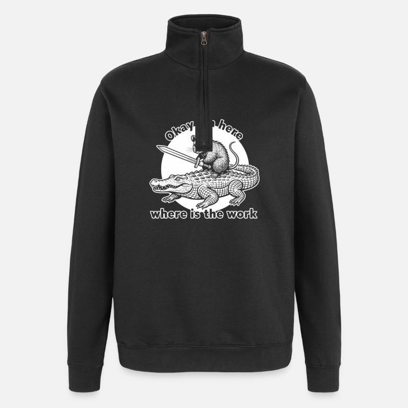 Panda Guitarist Crest - Sweat à zip 1/4 - noir