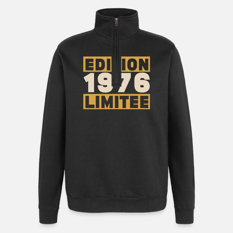 1976 50 Jahre Jubiläumsgeschenk - Quarter-Zip-Sweatshirt - Schwarz