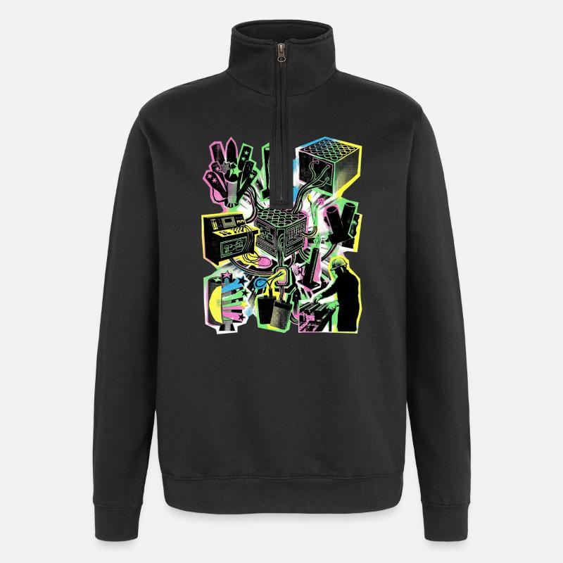 Pyrotechniker Pyro - Quarter-Zip-Sweatshirt - Schwarz