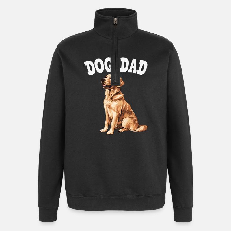 Chemise Papa Chien - Sweat à zip 1/4 - noir