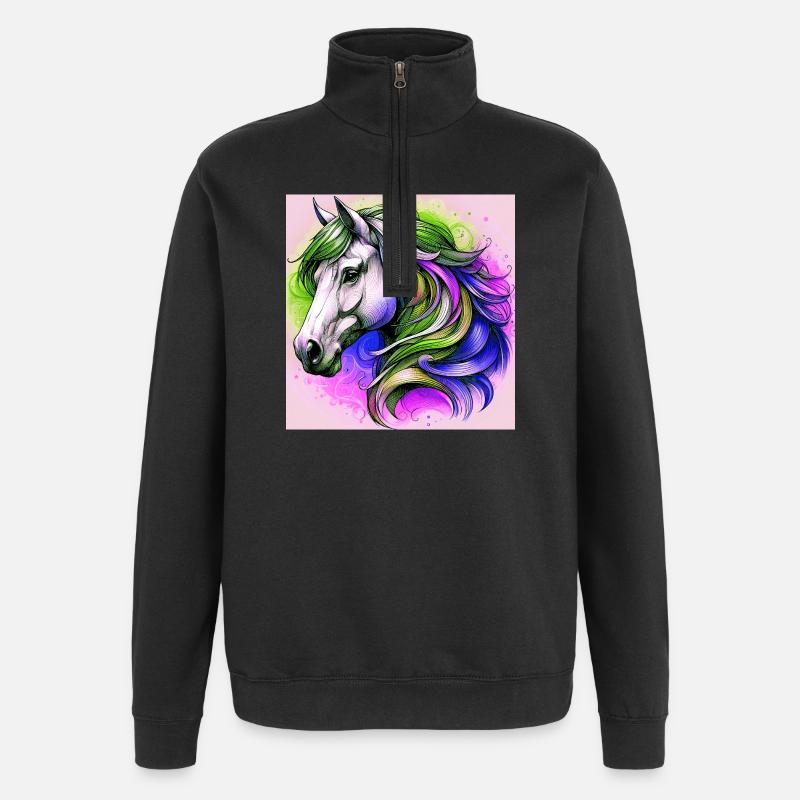 cheval - Sweat à zip 1/4 - noir