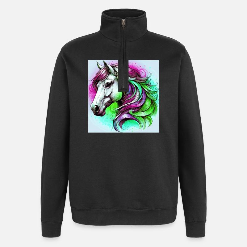 cheval - Sweat à zip 1/4 - noir