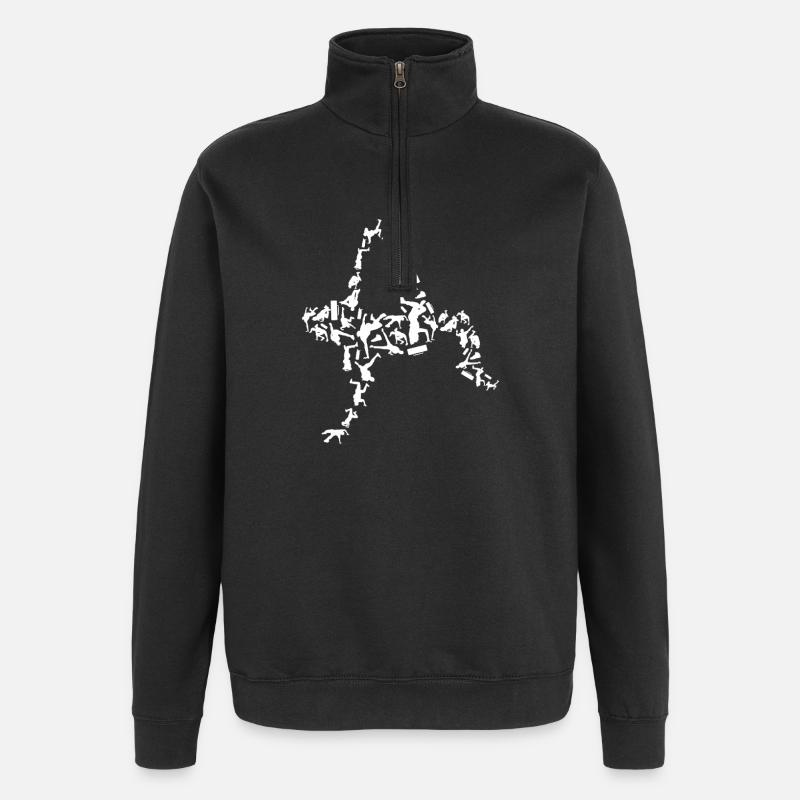 Breakdancer - Quarter-Zip-Sweatshirt - Schwarz