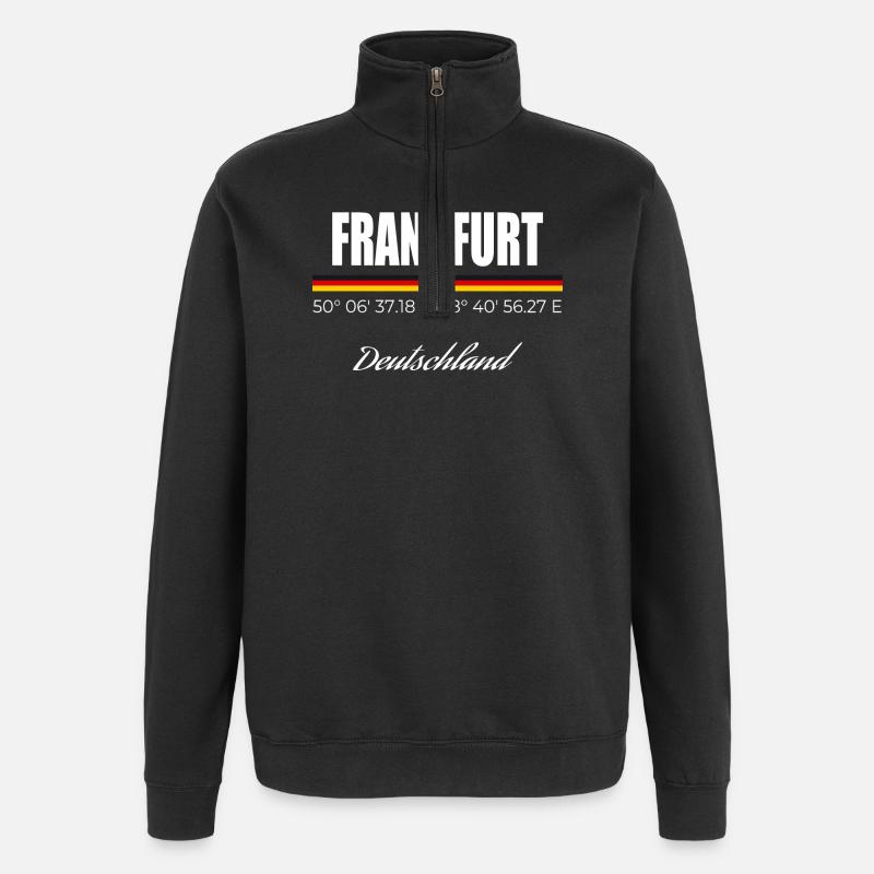 Francfort - Sweat à zip 1/4 - noir