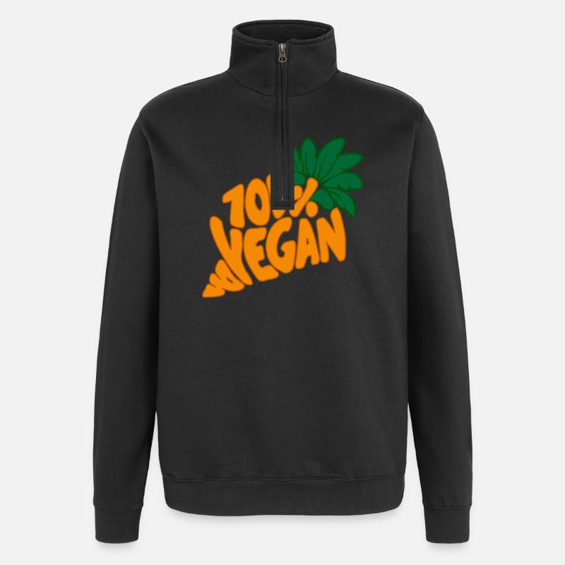 100% vegane Ernährung Ernährung Lustig - Quarter-Zip-Sweatshirt - Schwarz