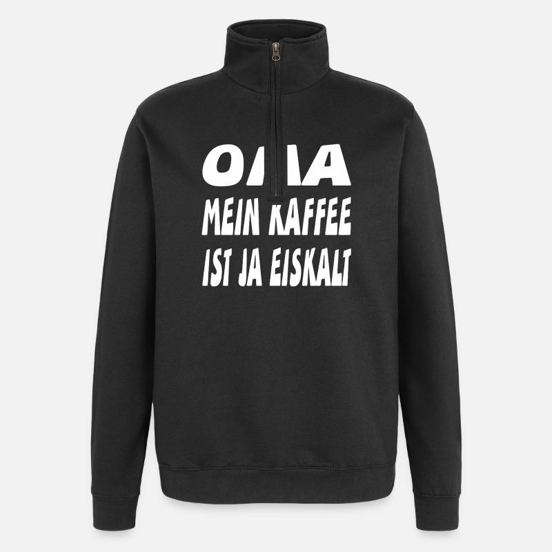 Oma - Quarter-Zip-Sweatshirt - Schwarz