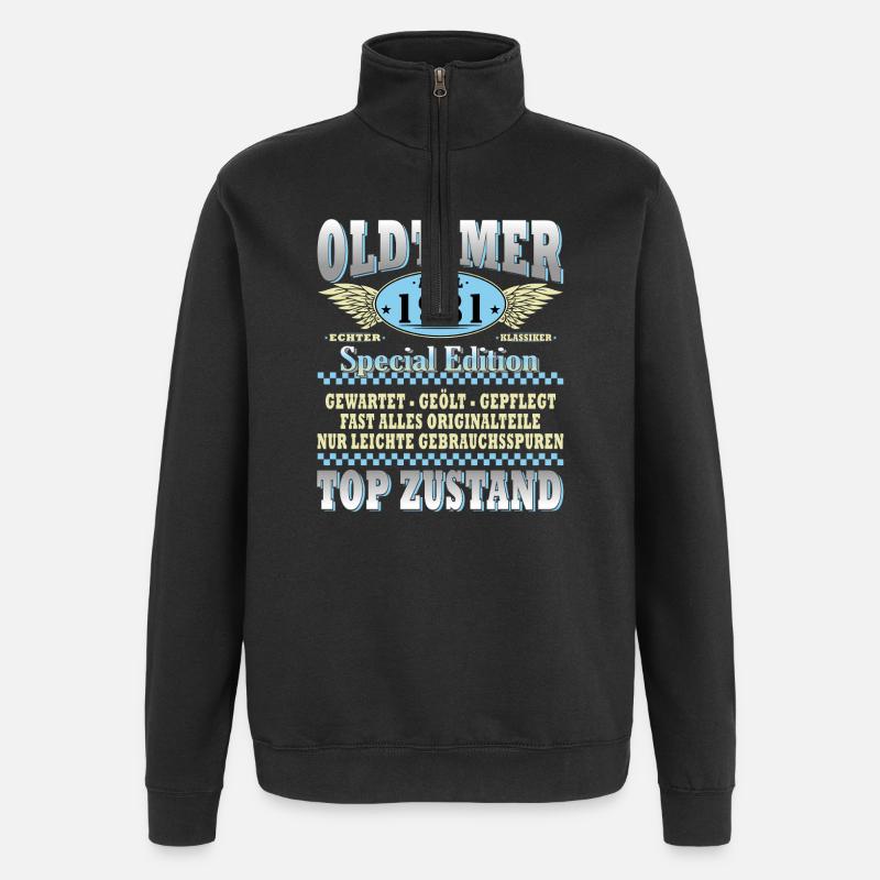Oldtimer 1981 Spezialedition - Quarter-Zip-Sweatshirt - Schwarz