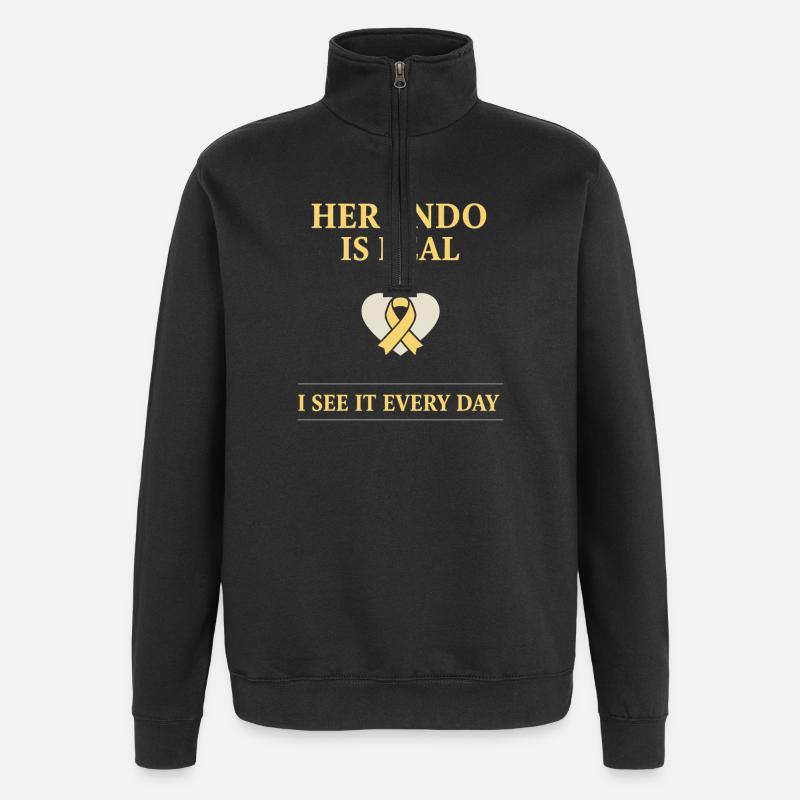 Sensibilisation à l’endométriose Guerrier de l’endo - Sweat à zip 1/4 - noir