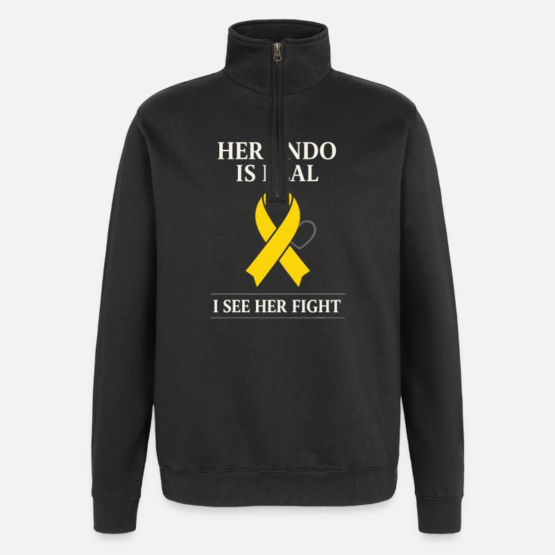 Endometriosis awareness Endo Warrior - Quarter-Zip Sweatshirt - black