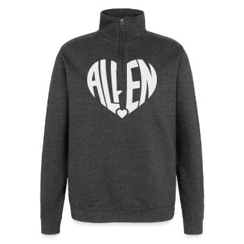 Alpen Herz-Logo - Quarter-Zip-Sweatshirt - Anthrazit - Vorne - AI Model Female 172 light (172cm) & AI Model Male 178 dark (178cm)