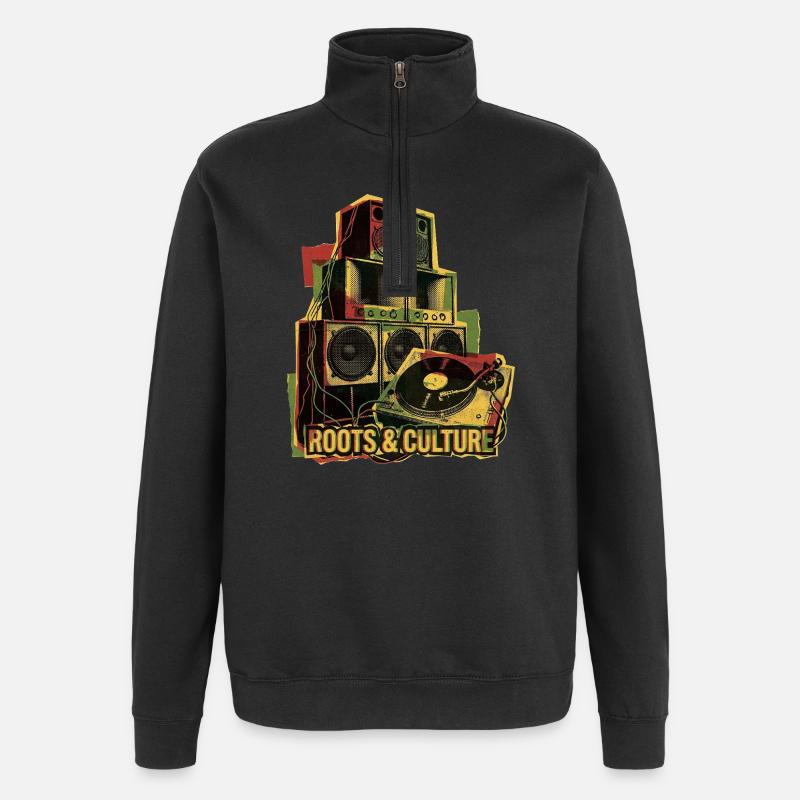 Système de son Roots Reggae Dub - Sweat à zip 1/4 - noir