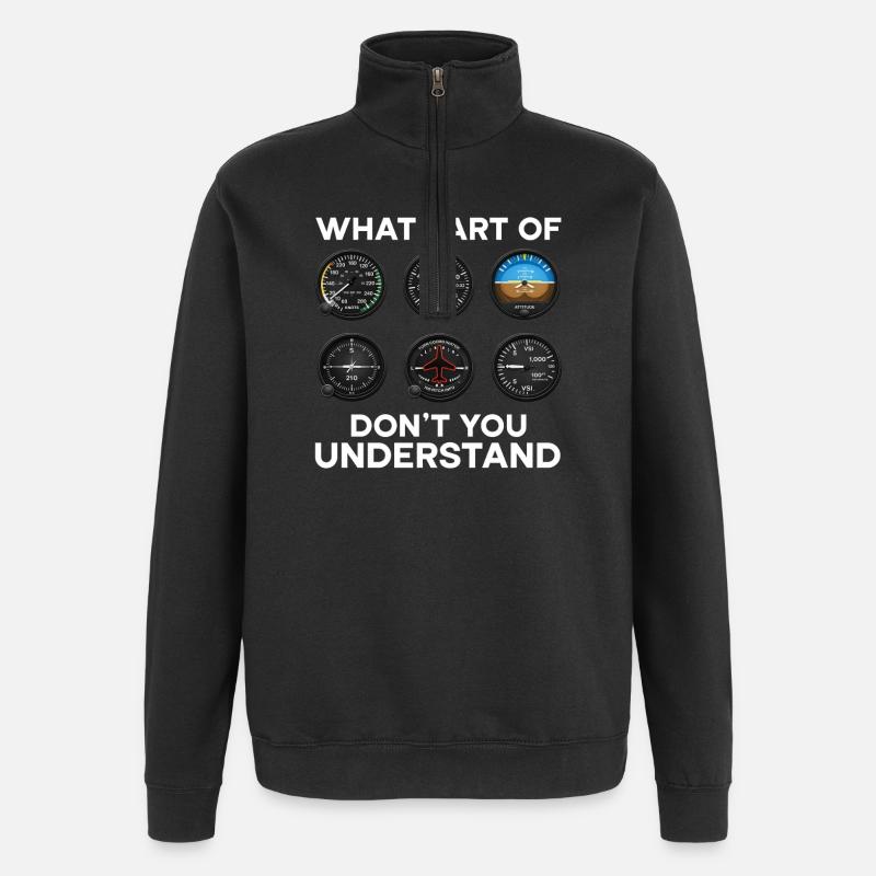 Airplane Flight Pilot Airplane Airline - Quarter-Zip Sweatshirt - black