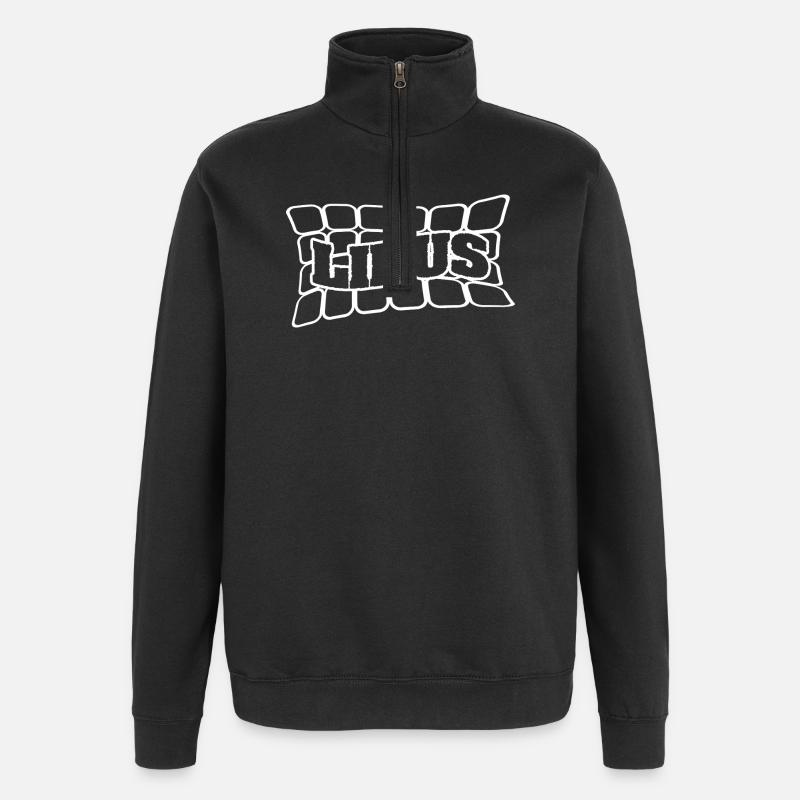 Prénom Linus - Sweat à zip 1/4 - noir