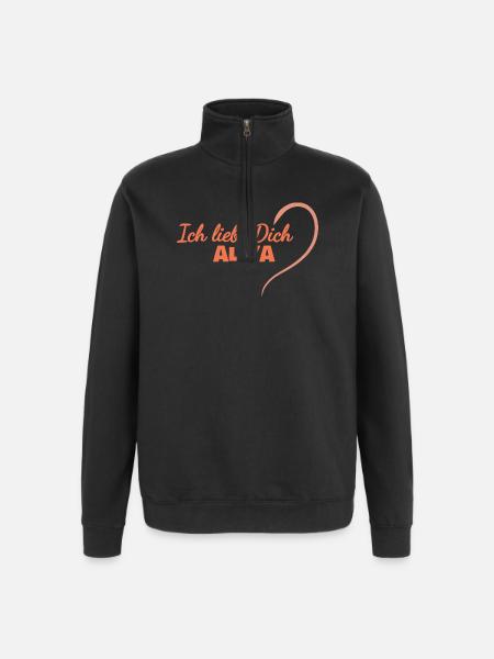 Aliya als Herz - Quarter-Zip-Sweatshirt - Schwarz