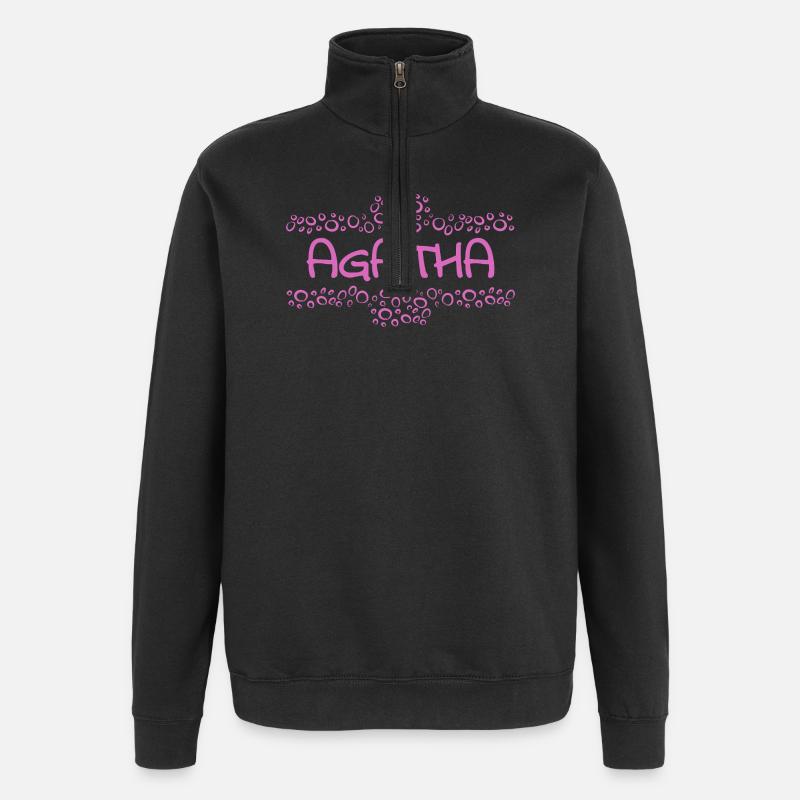 Agatha as a baby - Quarter-Zip Sweatshirt - black