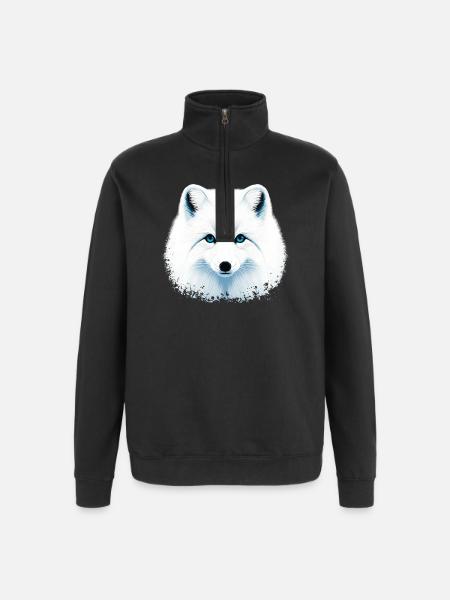 Arctic fox - Quarter-Zip Sweatshirt - black