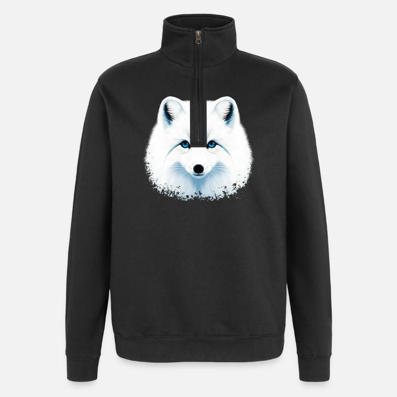 Arctic fox - Quarter-Zip Sweatshirt - black