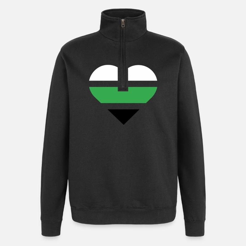 Pride Flag Heart · Neutrois - Quarter-Zip Sweatshirt - black
