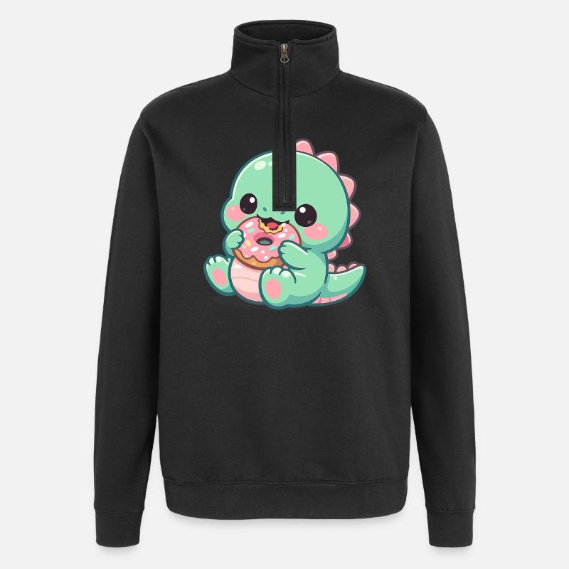 Donut Dino Sugar Joy - Sweat à zip 1/4 - noir