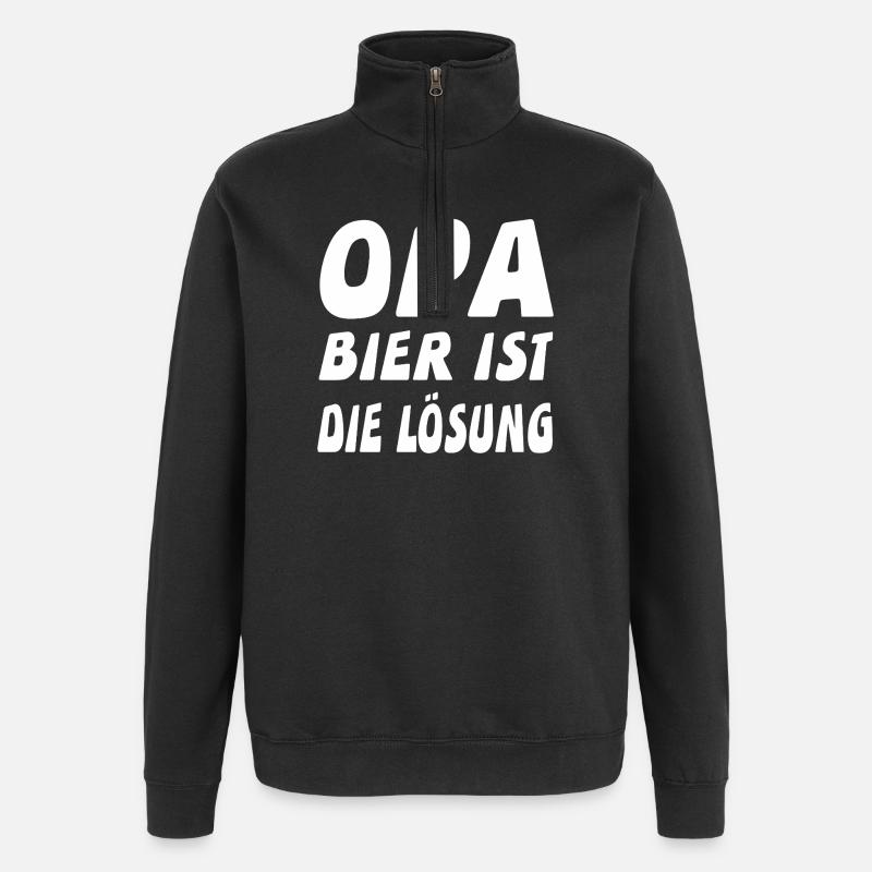 Bier - Quarter-Zip-Sweatshirt - Schwarz