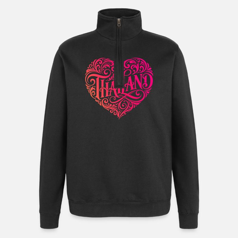Thailand Heart - Quarter-Zip Sweatshirt - black