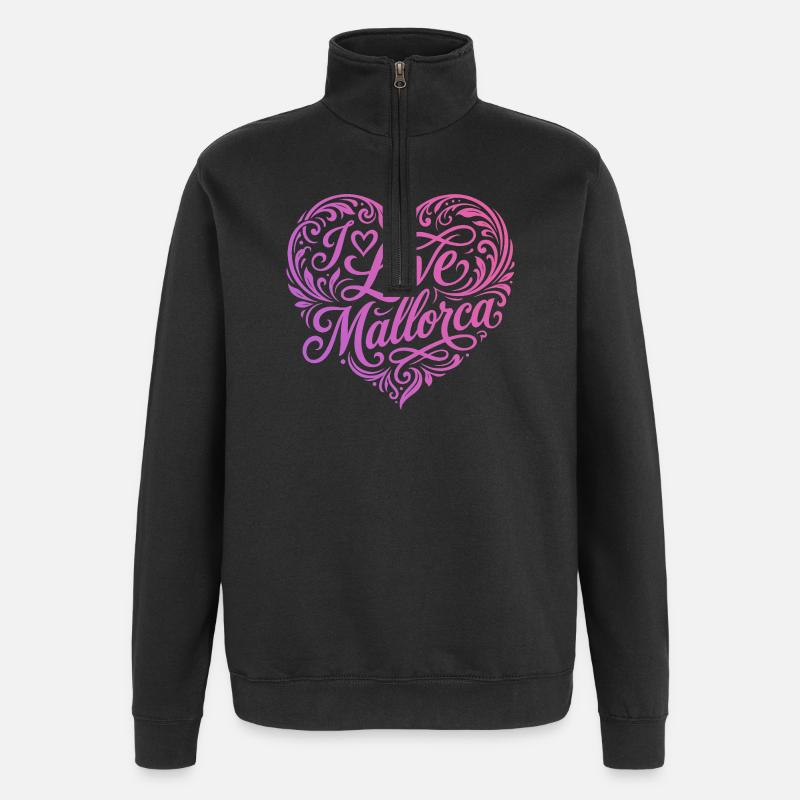 J’adore Majorque - Sweat à zip 1/4 - noir