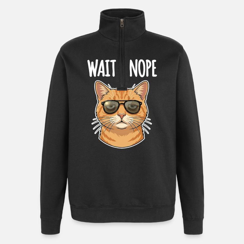 N° de chat - Sweat à zip 1/4 - noir