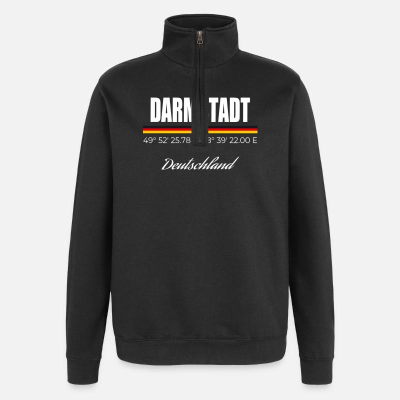 Darmstadt - Quarter-Zip-Sweatshirt - Schwarz