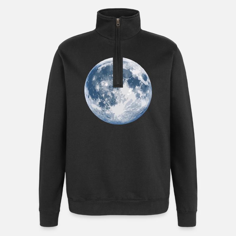 Mondlicht-Silhouette - Quarter-Zip-Sweatshirt - Schwarz