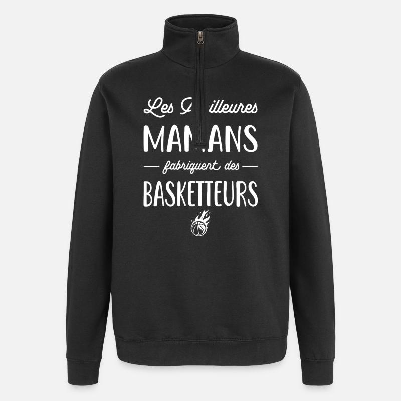 Les meilleures mamans fabriquent des basketteurs - Sweat à zip 1/4 - noir