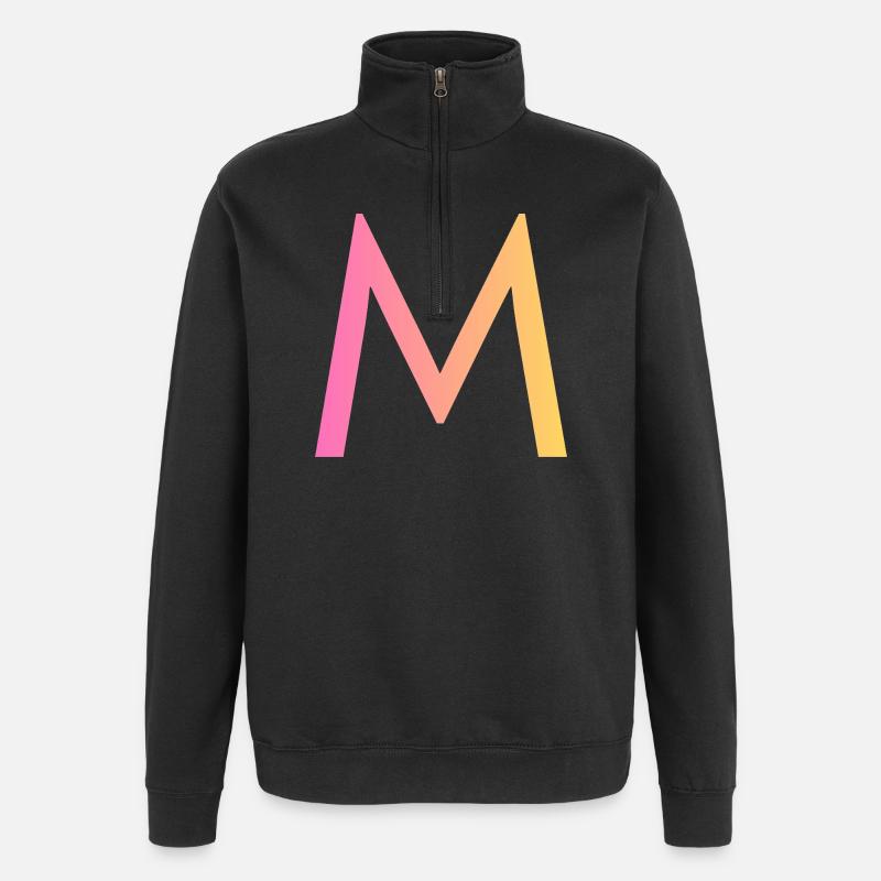 m - Sweat à zip 1/4 - noir