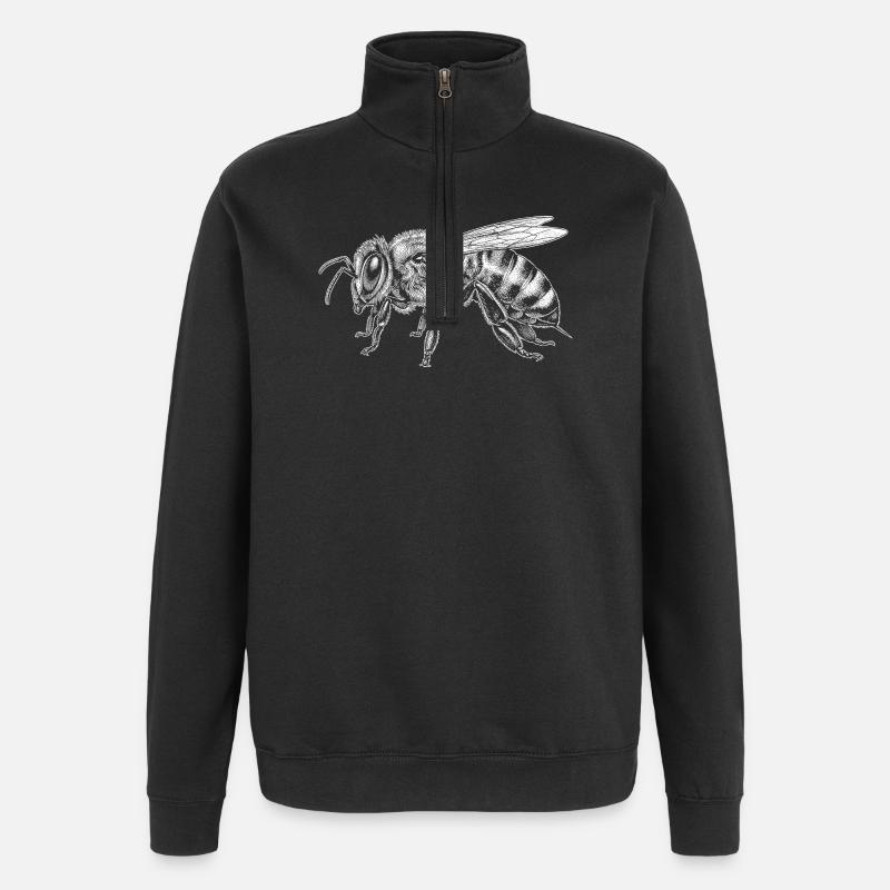 Honigbiene - Quarter-Zip-Sweatshirt - Schwarz