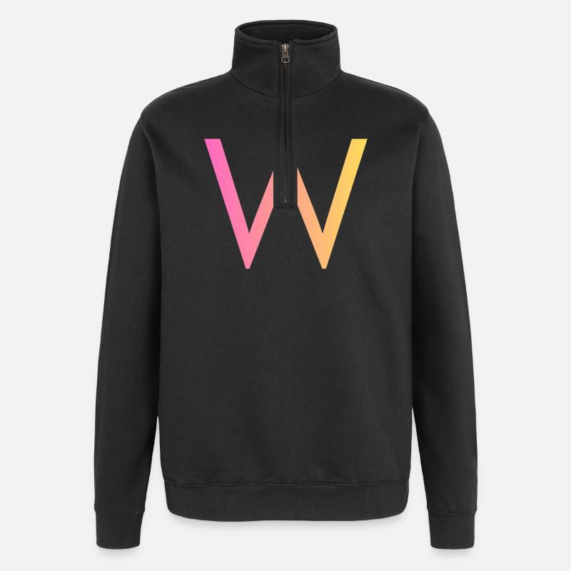 W - Sweat à zip 1/4 - noir