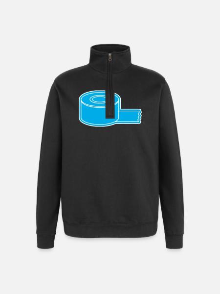 Adhesive Tape Roll Outline - Quarter-Zip Sweatshirt - black
