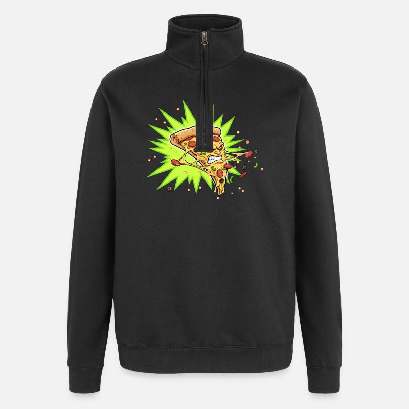 Pizzastück Aggressor Neonburst - Quarter-Zip-Sweatshirt - Schwarz