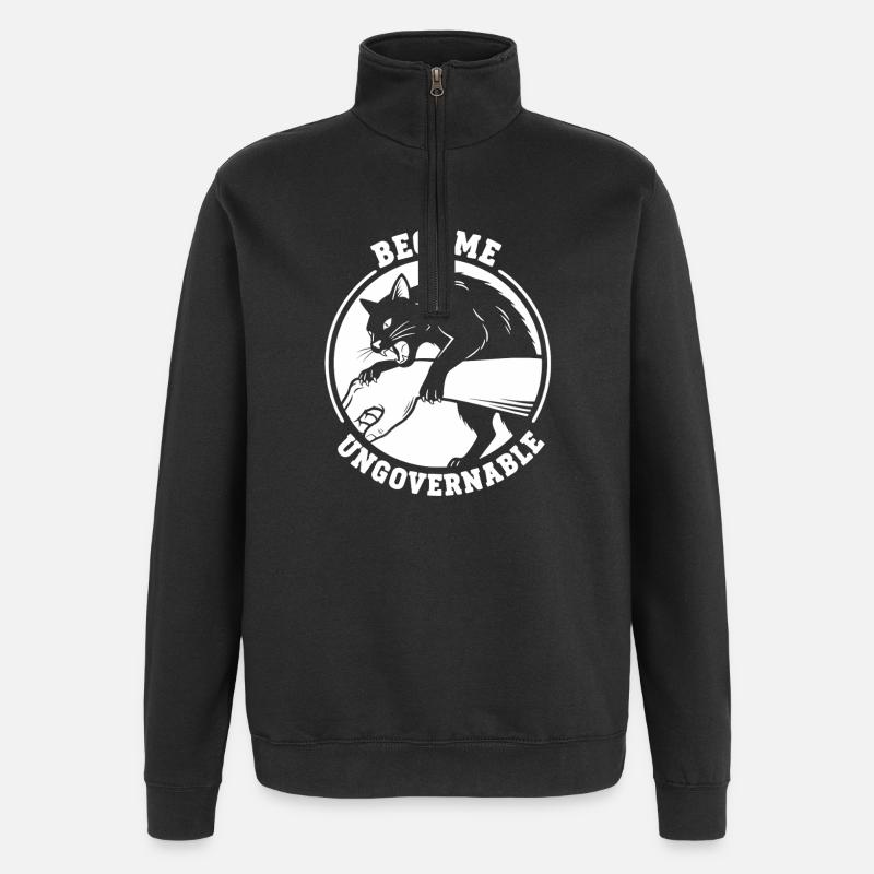 Pouvoir inépuisable du Sceau Chat - Sweat à zip 1/4 - noir