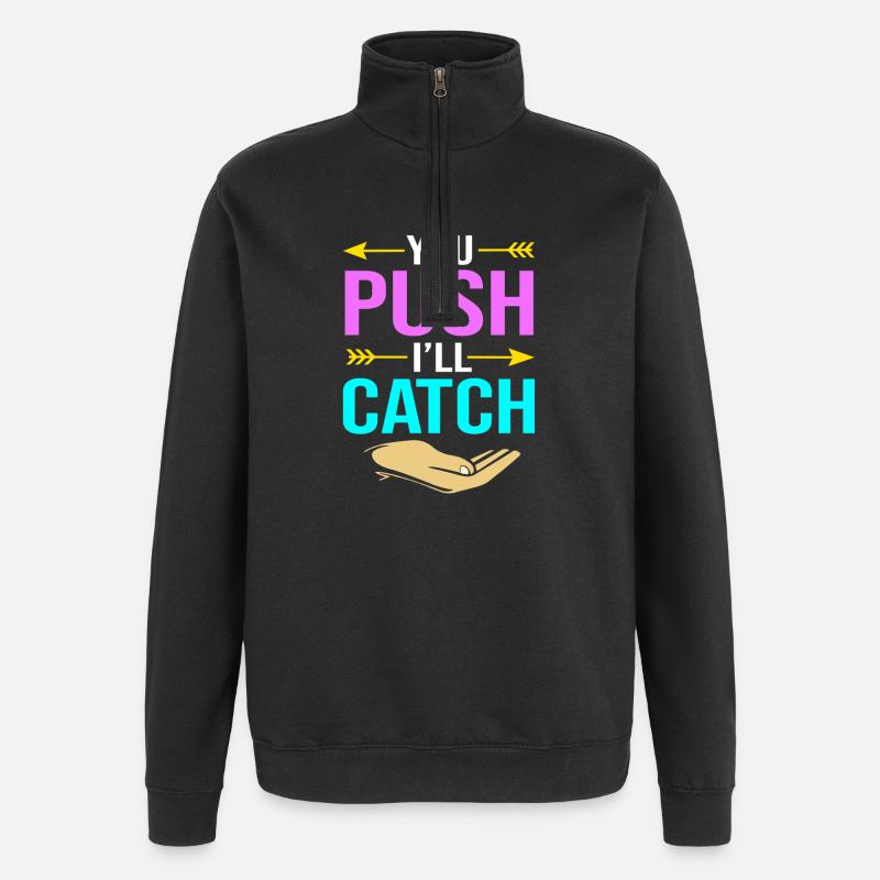 Hebamme - Quarter-Zip-Sweatshirt - Schwarz