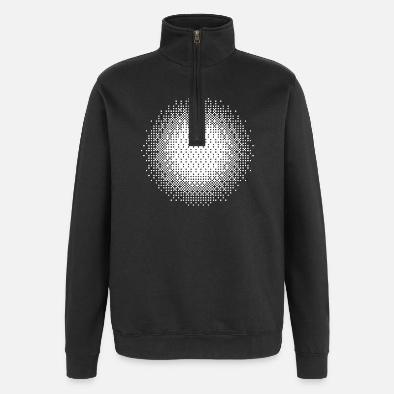 Halftone Circular Mosaic - Quarter-Zip Sweatshirt - black