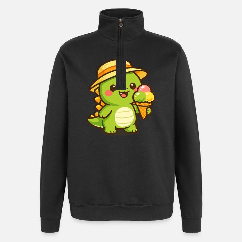 Kleiner Dino Eiscreme Abenteuer - Quarter-Zip Sweatshirt - black