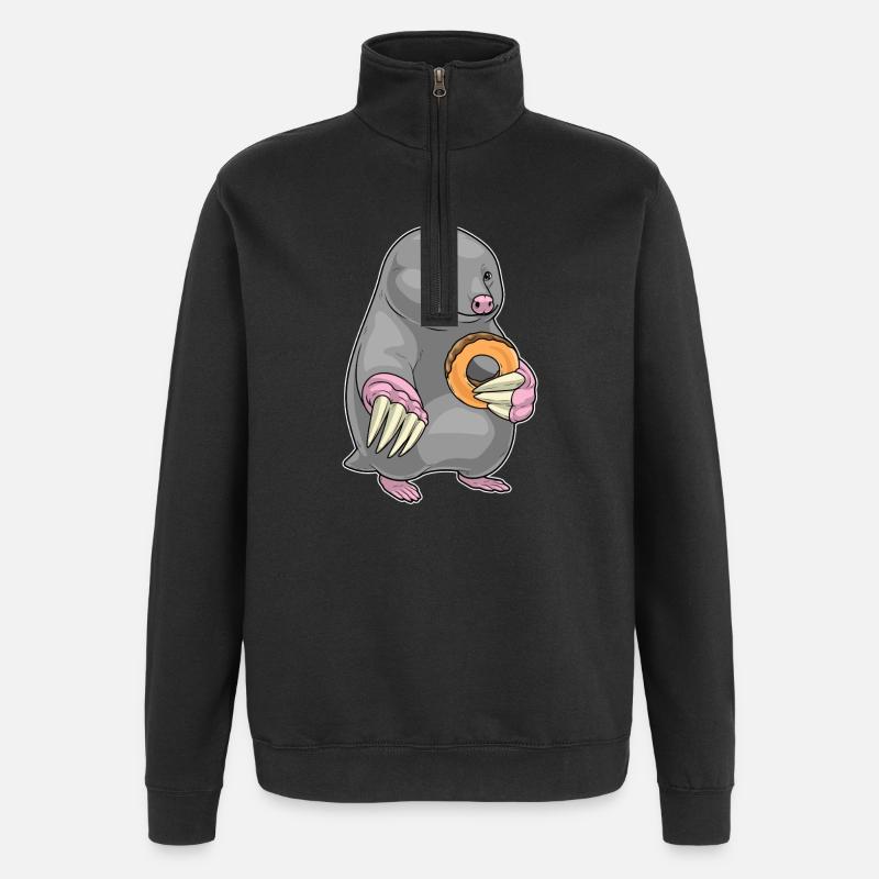 Mole Donut - Quarter-Zip Sweatshirt - black