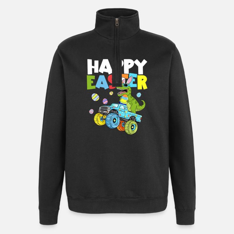 Monster Truck de Pâques Dino - Sweat à zip 1/4 - noir
